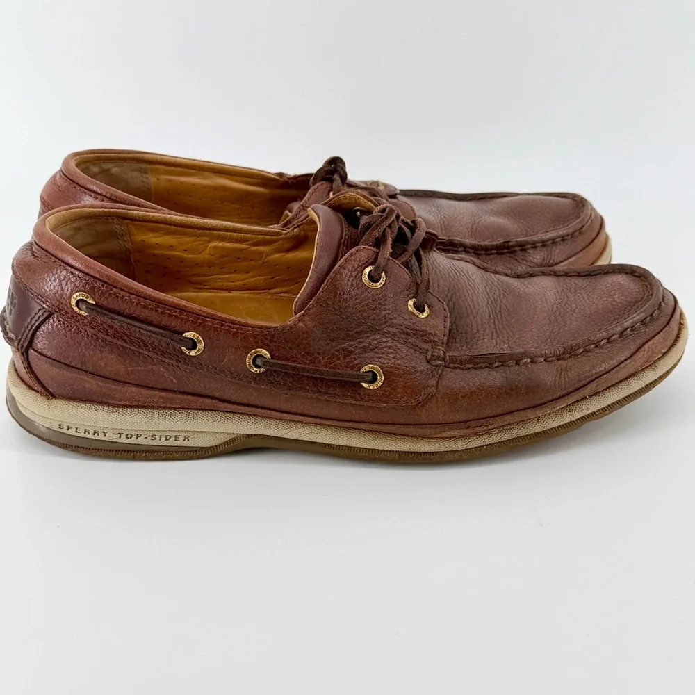 Sperry 10.5M Gold Cup ASV Leather Boat Shoes Luxury Lined Men Brown